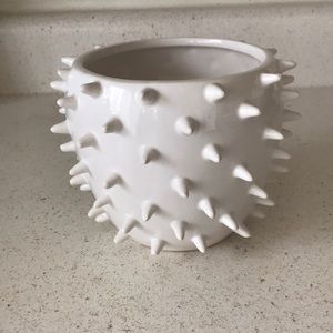 Spiked white planter